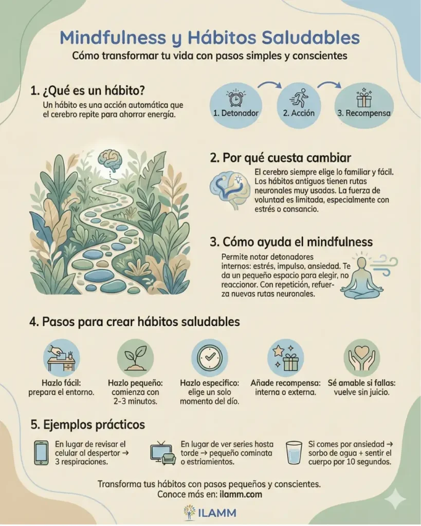 Infografía, Mindfulness y hábitos saludables
